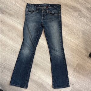 GUESS Dark Blue Bootcut Jeans with Red Waist Tab